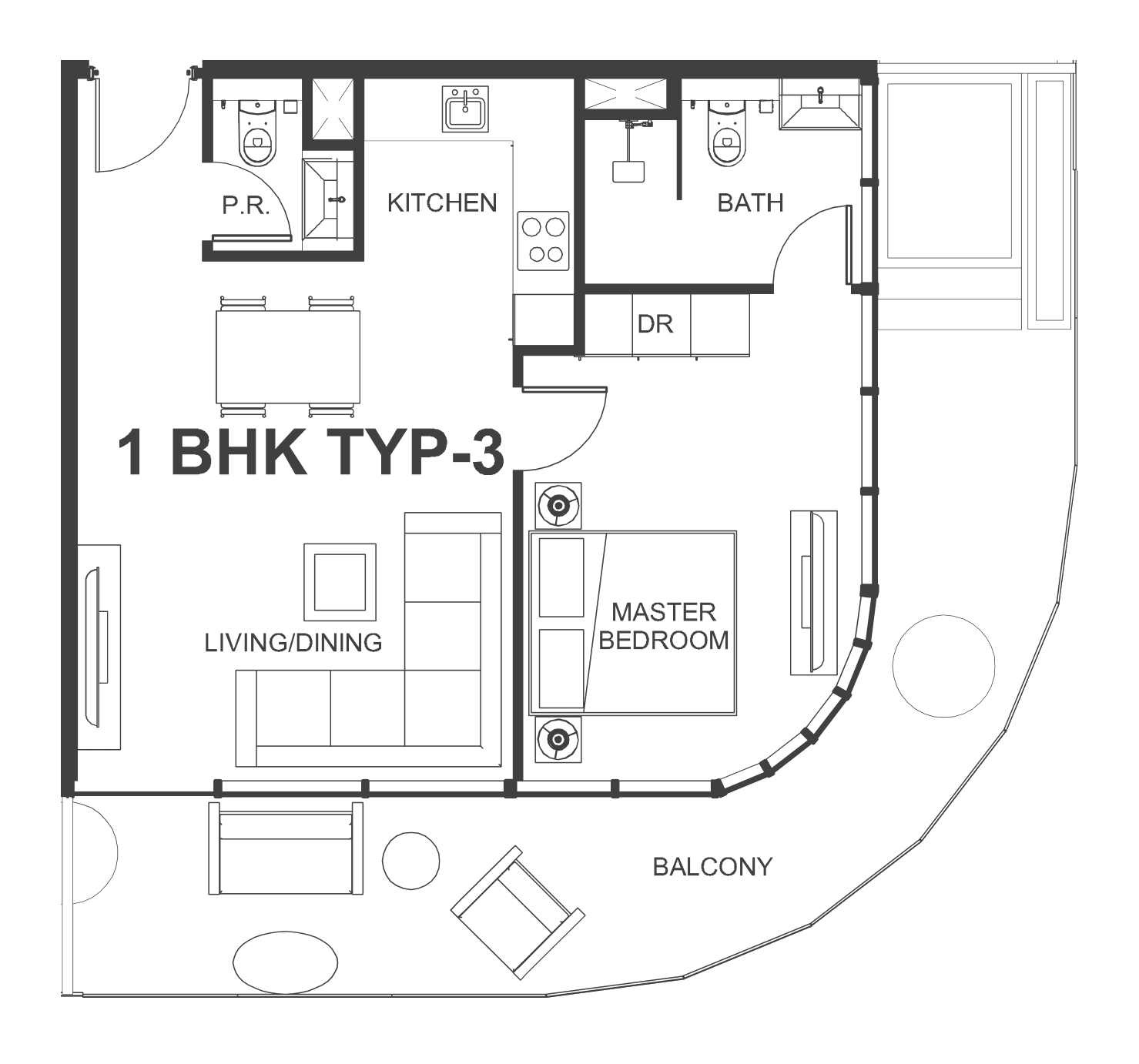 Floor plan, unit 2207