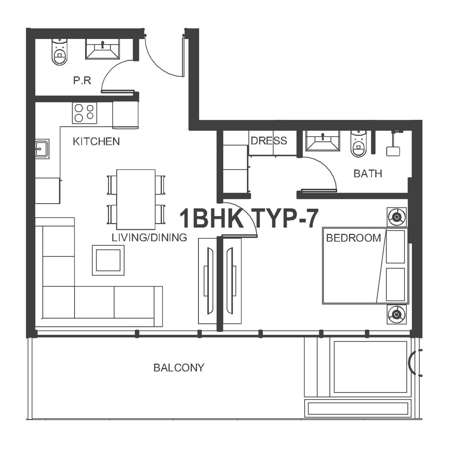 Floor plan, unit GH 507