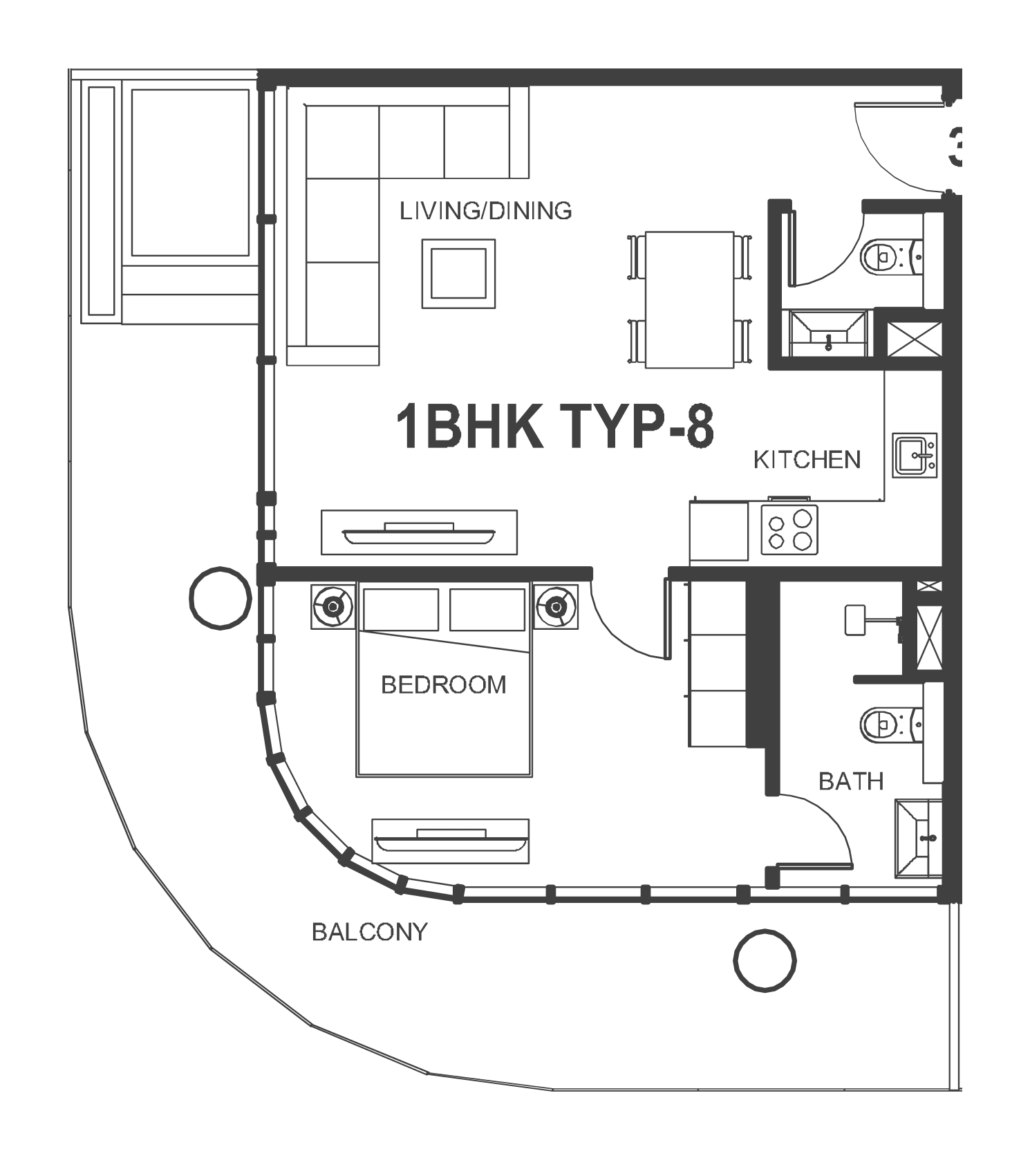 Floor plan, unit GH 508