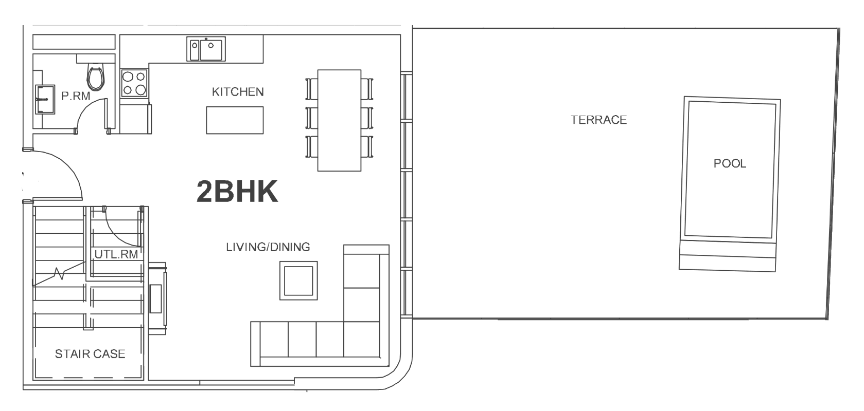 Floor plan, unit 104