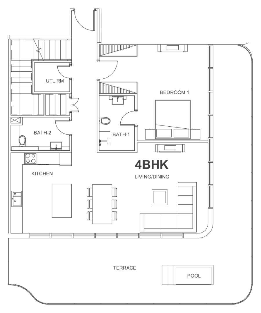 Floor plan, unit 405