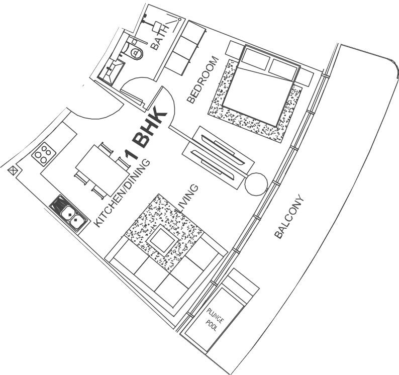 Floor plan, unit 619