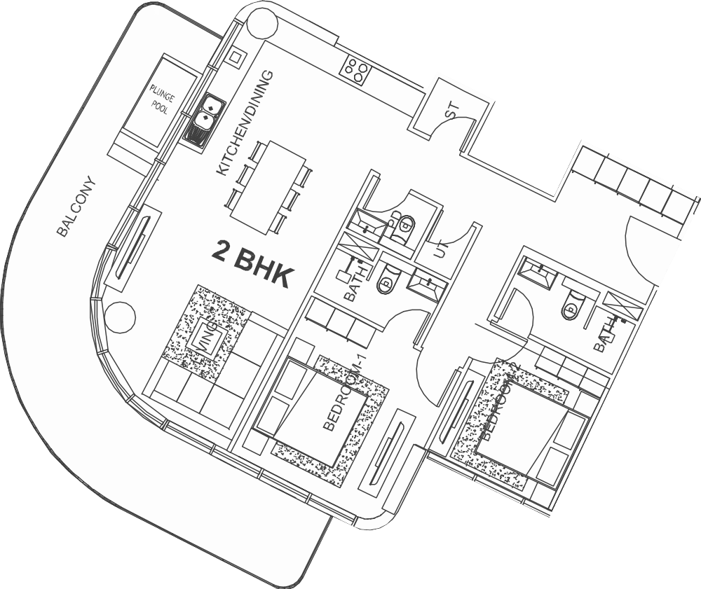Floor plan, unit 305
