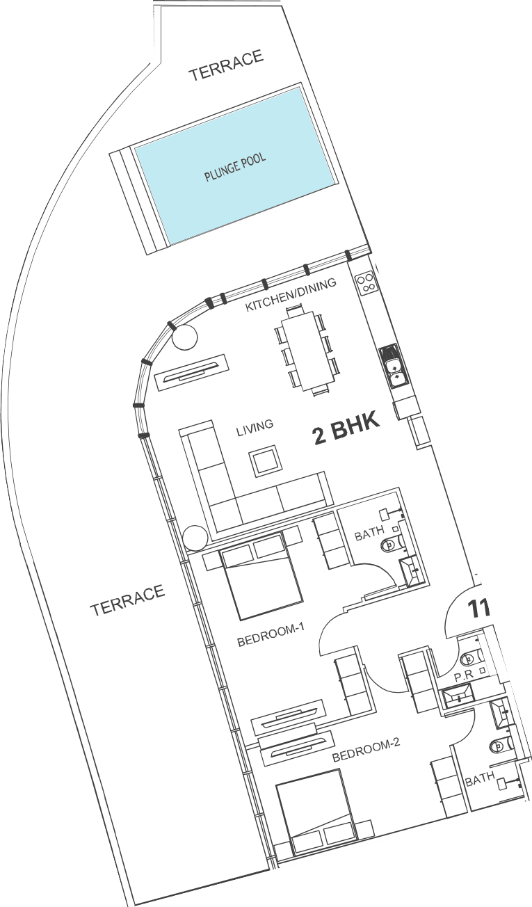 Floor plan, unit 113