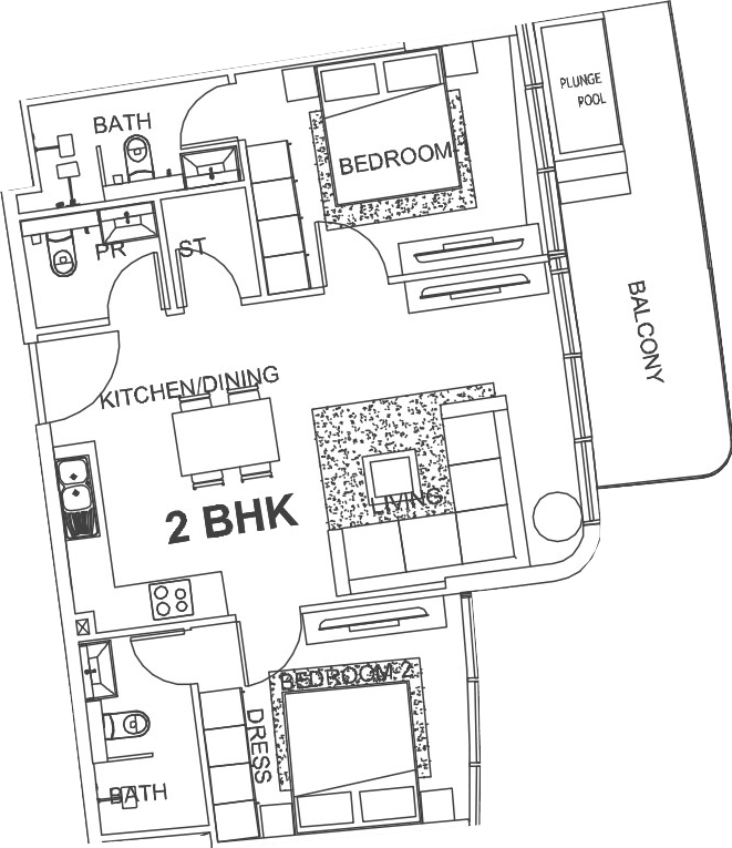 Floor plan, unit 418