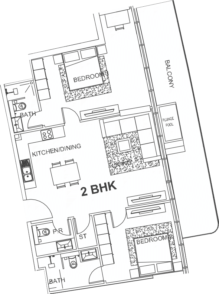 Floor plan, unit 315
