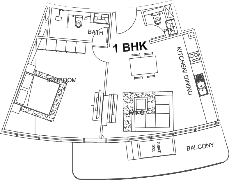 Floor plan, unit 602