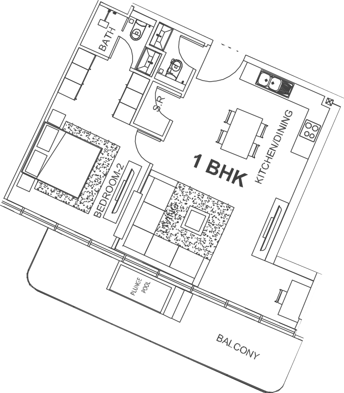 Floor plan, unit 504