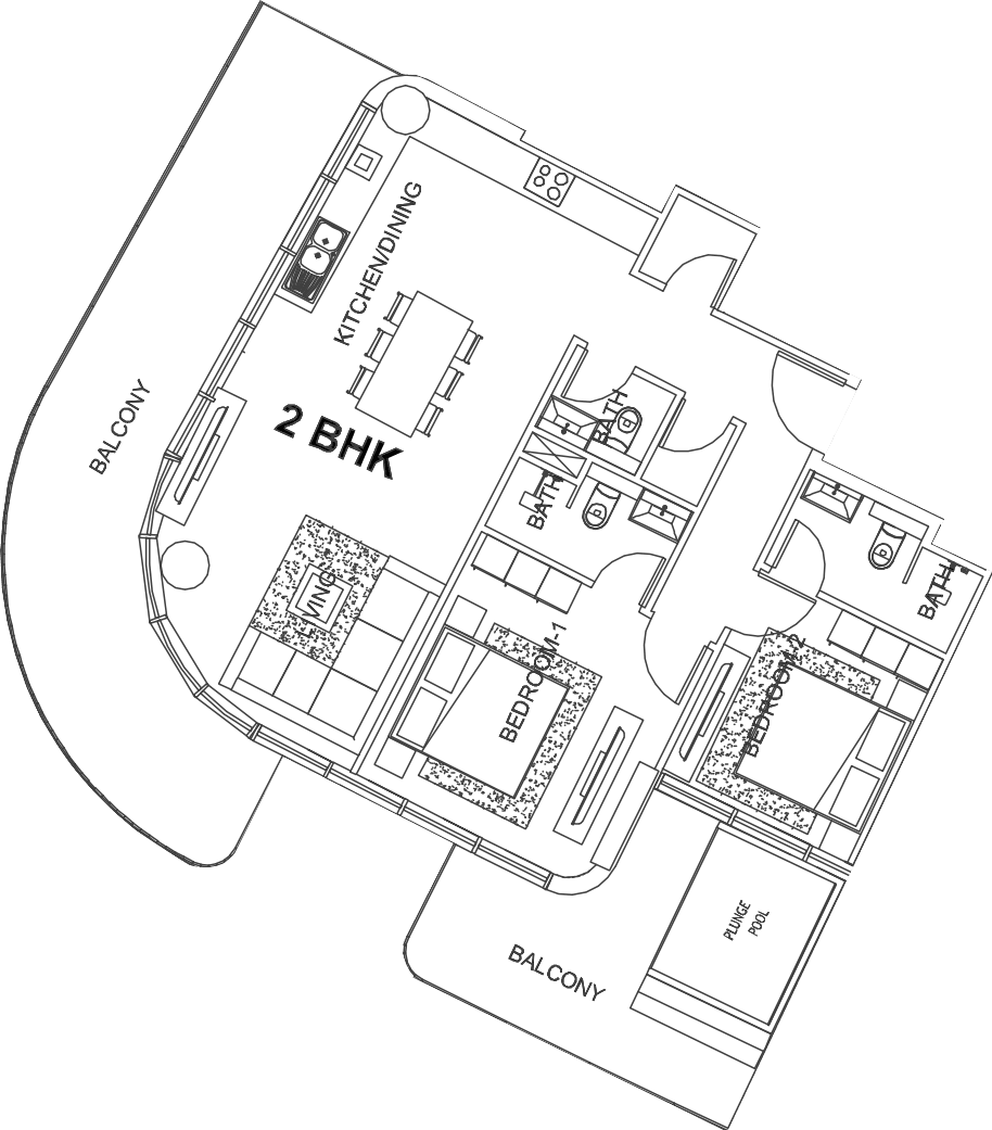 Floor plan, unit 205