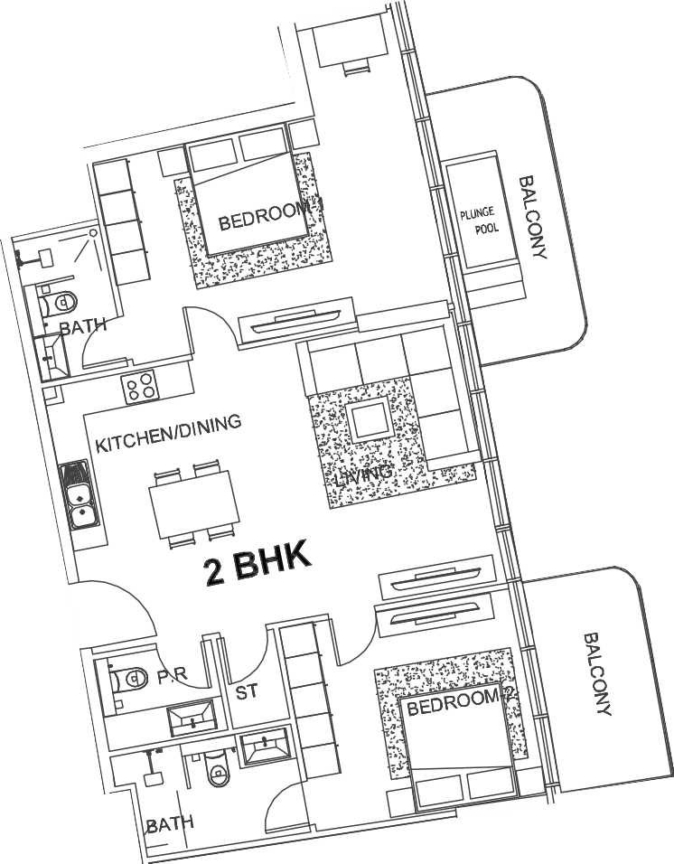 Floor plan, unit 217