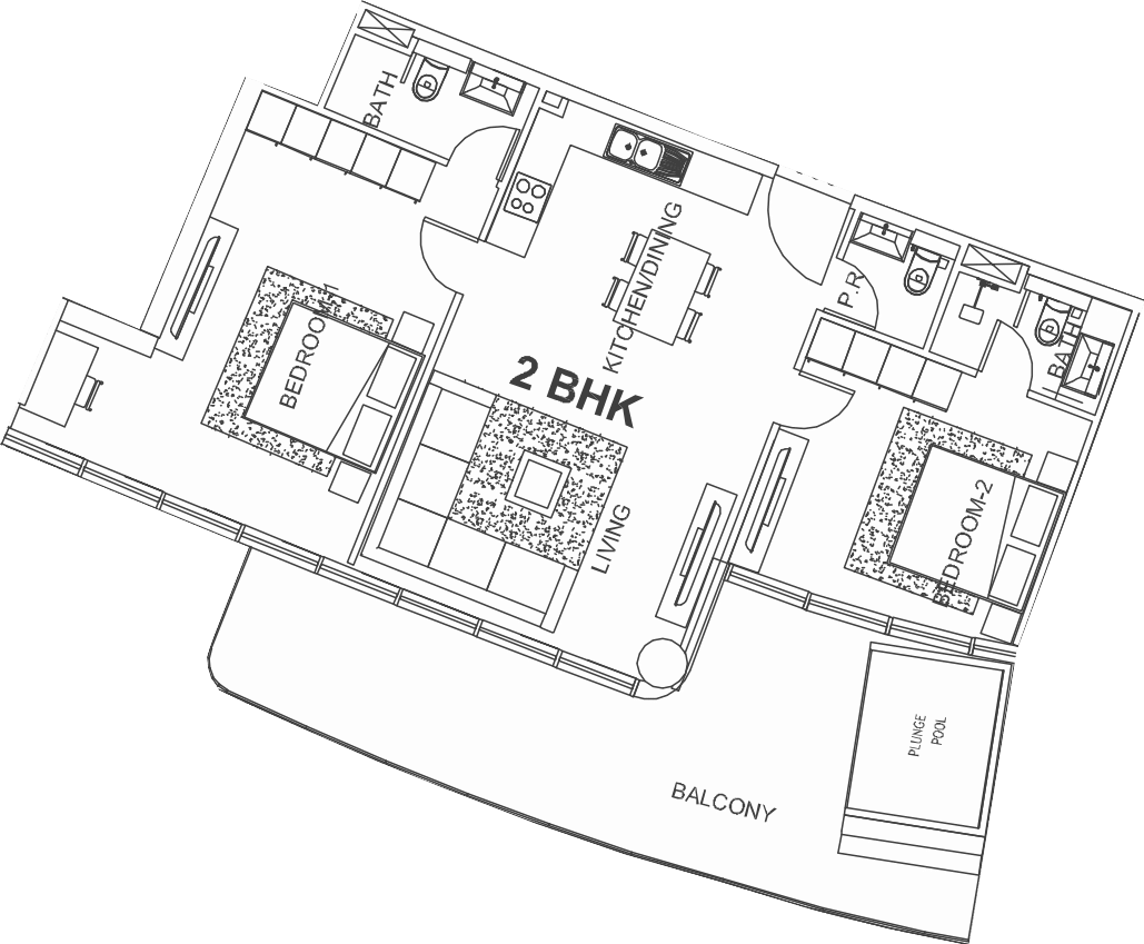 Floor plan, unit 303