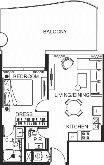 Floor plan, unit 2031