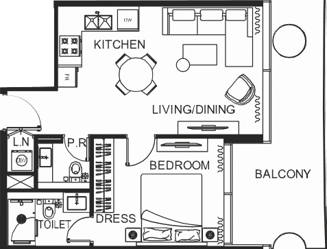 Floor plan, unit 3538