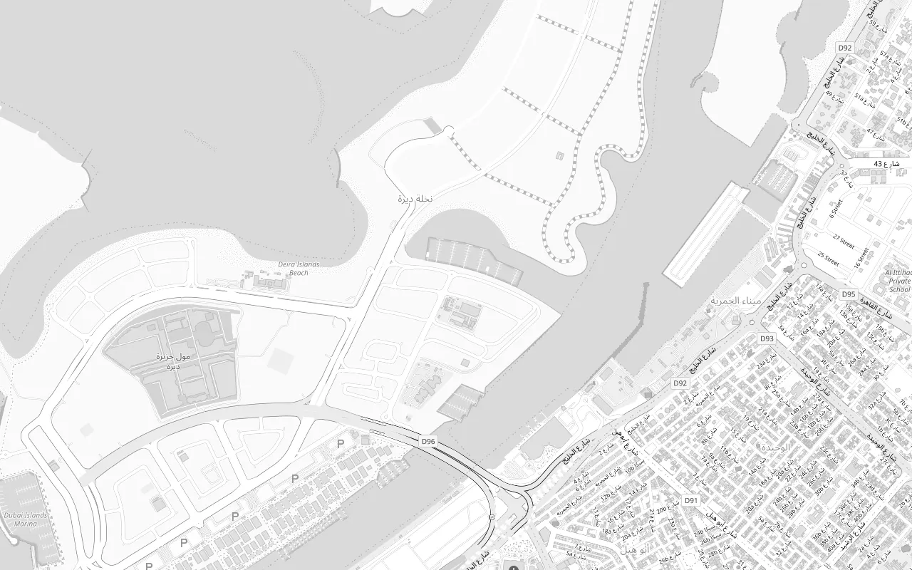 Map showing Villa del Garda, Dubail Islands, Dubai